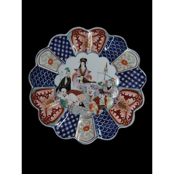 Japanese Imari Arita Plate, 10 kiln signed Gods Decorative